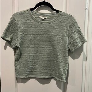 Textured Sage Green Cropped Women's Top